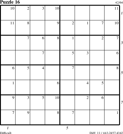 Step-by-Step Instructions for Puzzle 16 with all 11 steps marked