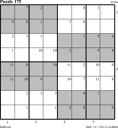 Step-by-Step Instructions for Puzzle 175 with all 11 steps marked