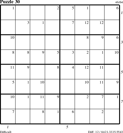 Step-by-Step Instructions for Puzzle 30 with all 12 steps marked