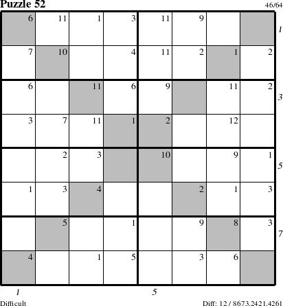 Step-by-Step Instructions for Puzzle 52 with all 12 steps marked