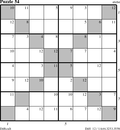 Step-by-Step Instructions for Puzzle 54 with all 12 steps marked