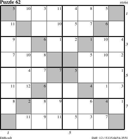 Step-by-Step Instructions for Puzzle 62 with all 12 steps marked