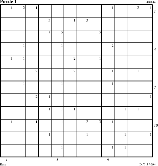 Step-by-Step Instructions for Puzzle 1 with all 3 steps marked