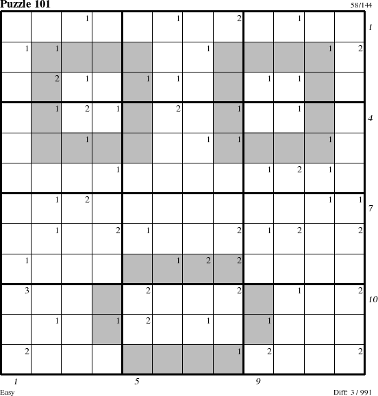 Step-by-Step Instructions for Puzzle 101 with all 3 steps marked