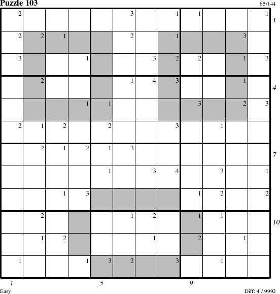 Step-by-Step Instructions for Puzzle 103 with all 4 steps marked