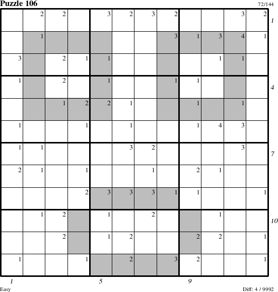 Step-by-Step Instructions for Puzzle 106 with all 4 steps marked