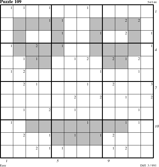 Step-by-Step Instructions for Puzzle 109 with all 3 steps marked