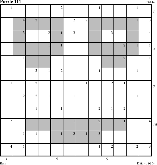 Step-by-Step Instructions for Puzzle 111 with all 4 steps marked