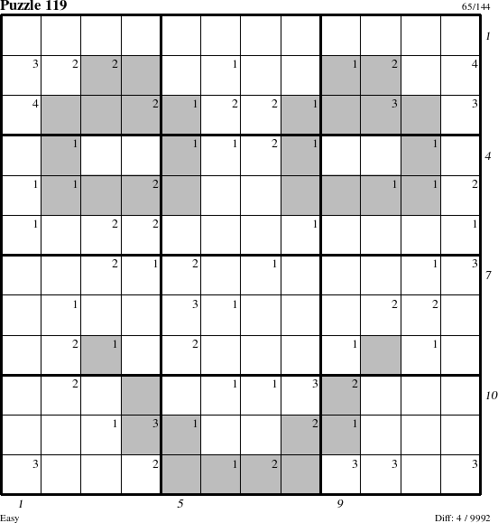 Step-by-Step Instructions for Puzzle 119 with all 4 steps marked