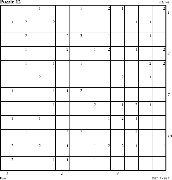 Step-by-Step Instructions for Puzzle 12 with all 3 steps marked