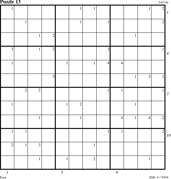 Step-by-Step Instructions for Puzzle 13 with all 4 steps marked