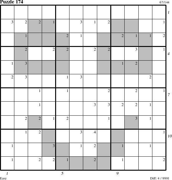 Step-by-Step Instructions for Puzzle 174 with all 4 steps marked