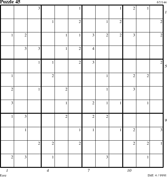 Step-by-Step Instructions for Puzzle 45 with all 4 steps marked