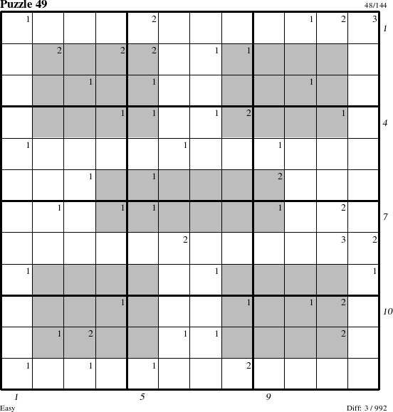 Step-by-Step Instructions for Puzzle 49 with all 3 steps marked