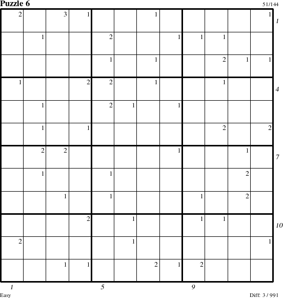 Step-by-Step Instructions for Puzzle 6 with all 3 steps marked