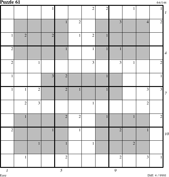 Step-by-Step Instructions for Puzzle 61 with all 4 steps marked