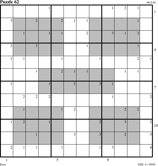 Step-by-Step Instructions for Puzzle 62 with all 4 steps marked