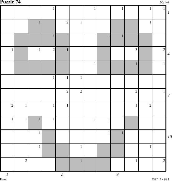 Step-by-Step Instructions for Puzzle 74 with all 3 steps marked