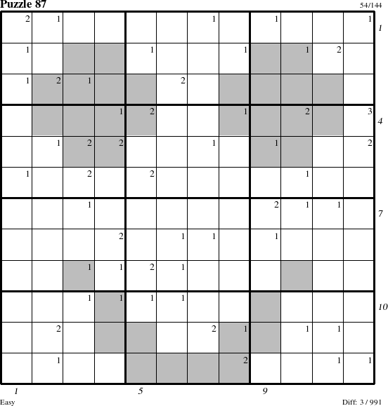 Step-by-Step Instructions for Puzzle 87 with all 3 steps marked