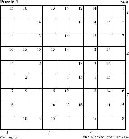 Step-by-Step Instructions for Puzzle 1 with all 16 steps marked