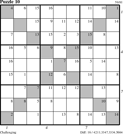 Step-by-Step Instructions for Puzzle 10 with all 16 steps marked