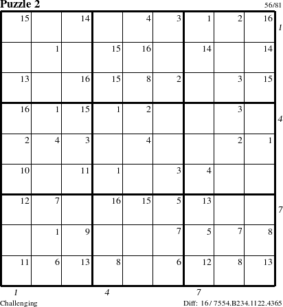 Step-by-Step Instructions for Puzzle 2 with all 16 steps marked