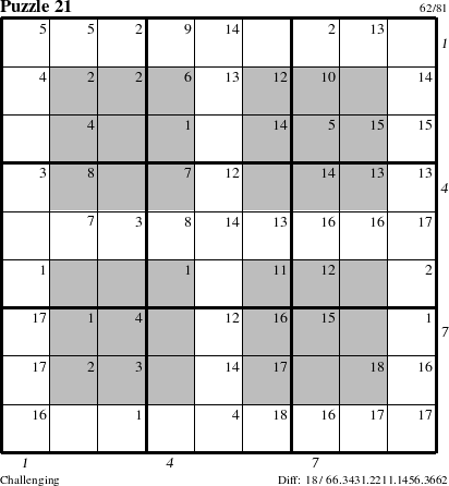 Step-by-Step Instructions for Puzzle 21 with all 18 steps marked