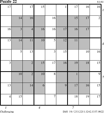 Step-by-Step Instructions for Puzzle 22 with all 19 steps marked