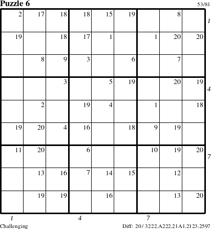 Step-by-Step Instructions for Puzzle 6 with all 20 steps marked