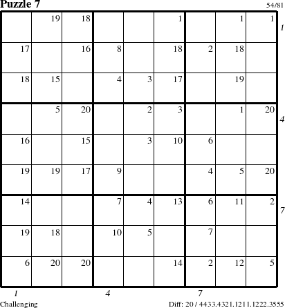 Step-by-Step Instructions for Puzzle 7 with all 20 steps marked