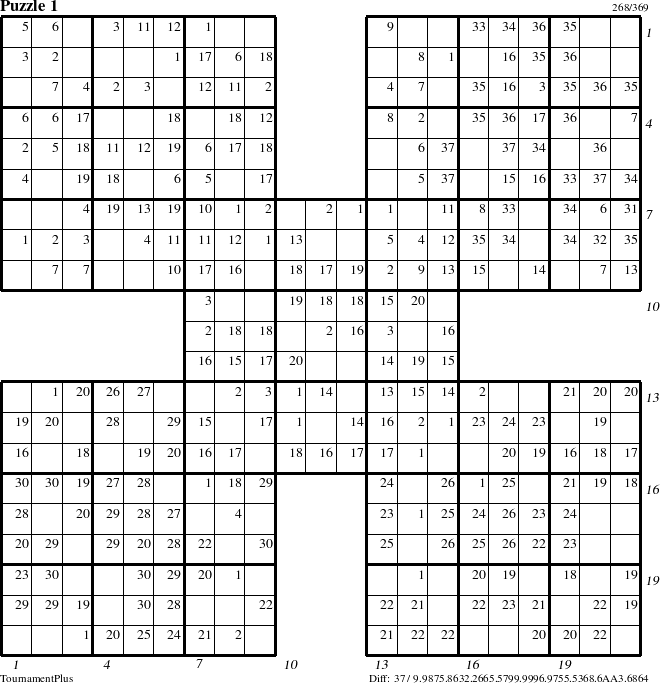 Step-by-Step Instructions for Puzzle 1 with all 37 steps marked