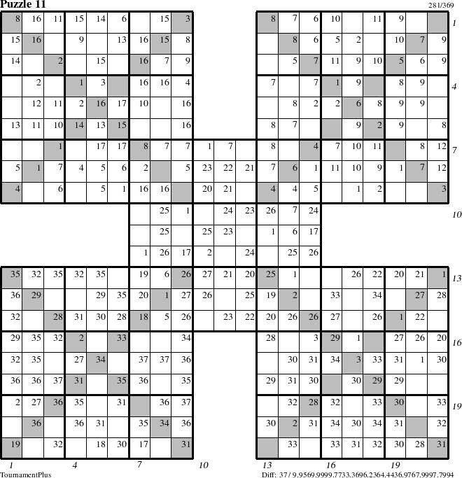 Step-by-Step Instructions for Puzzle 11 with all 37 steps marked