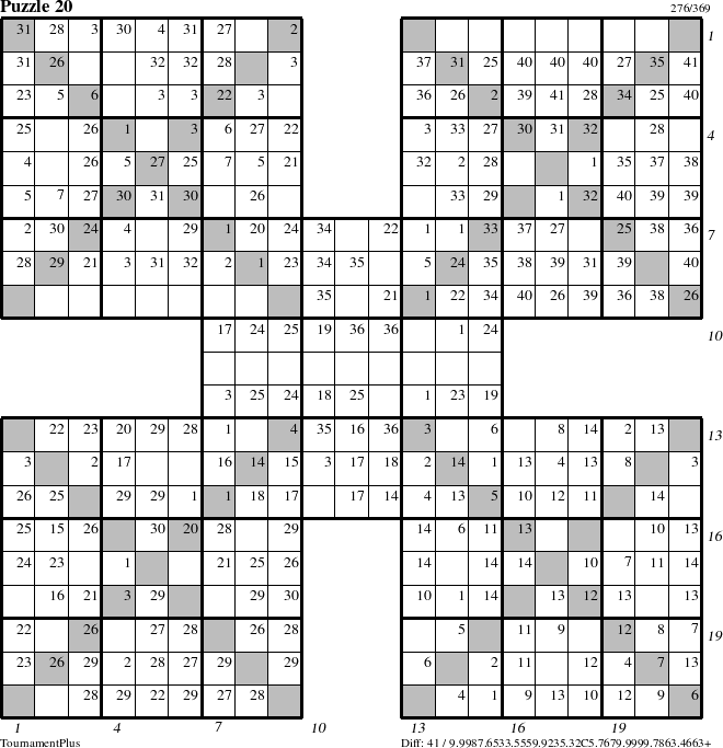 Step-by-Step Instructions for Puzzle 20 with all 41 steps marked