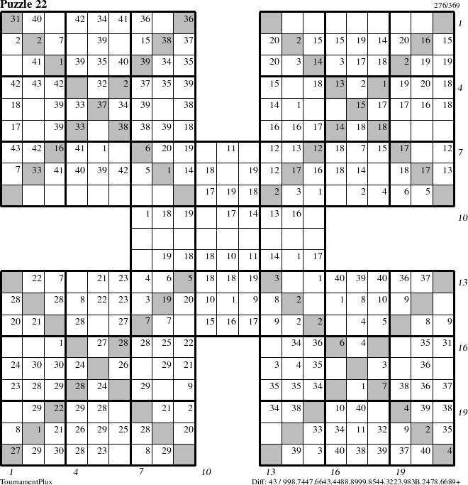 Step-by-Step Instructions for Puzzle 22 with all 43 steps marked