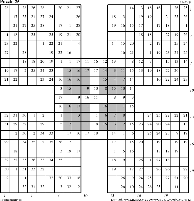 Step-by-Step Instructions for Puzzle 25 with all 36 steps marked