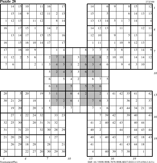 Step-by-Step Instructions for Puzzle 28 with all 44 steps marked