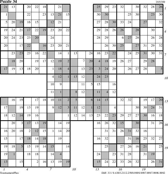Step-by-Step Instructions for Puzzle 34 with all 33 steps marked