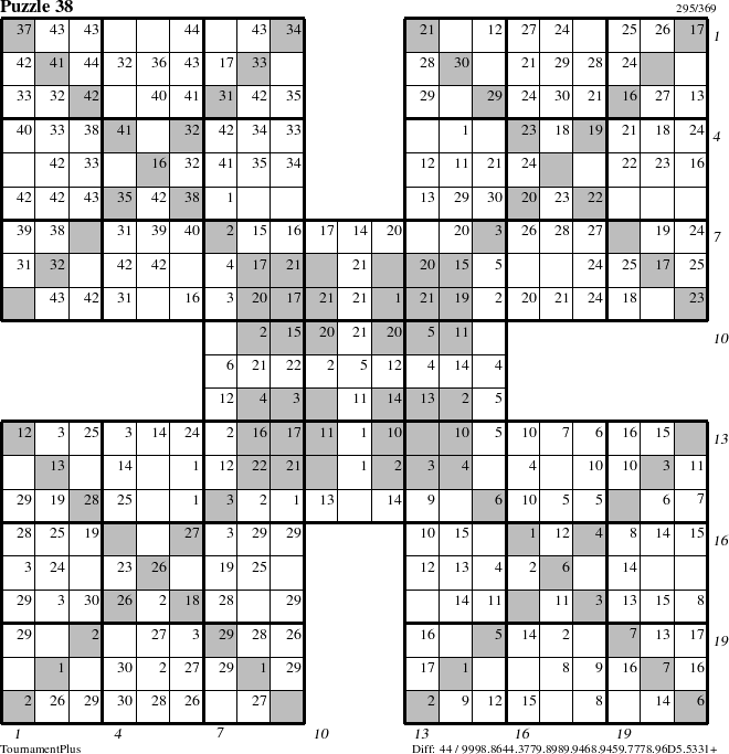 Step-by-Step Instructions for Puzzle 38 with all 44 steps marked
