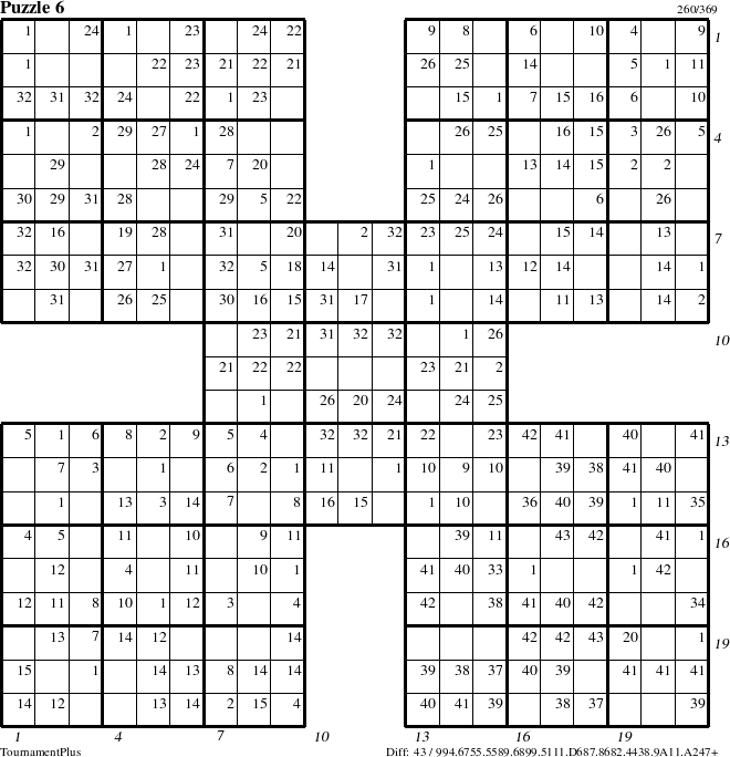 Step-by-Step Instructions for Puzzle 6 with all 43 steps marked