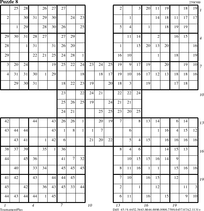 Step-by-Step Instructions for Puzzle 8 with all 45 steps marked