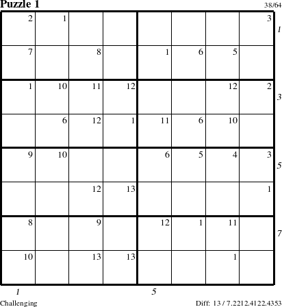 Step-by-Step Instructions for Puzzle 1 with all 13 steps marked