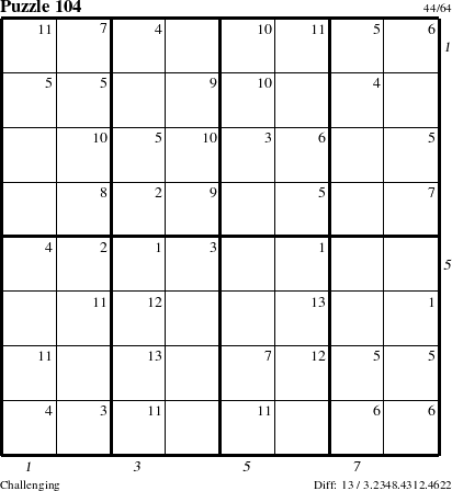 Step-by-Step Instructions for Puzzle 104 with all 13 steps marked