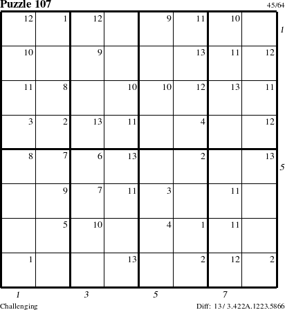 Step-by-Step Instructions for Puzzle 107 with all 13 steps marked