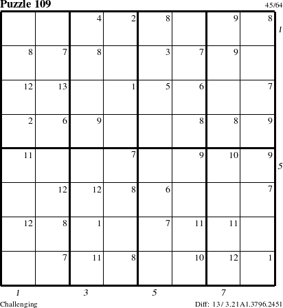 Step-by-Step Instructions for Puzzle 109 with all 13 steps marked