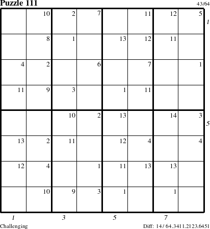 Step-by-Step Instructions for Puzzle 111 with all 14 steps marked