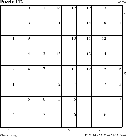 Step-by-Step Instructions for Puzzle 112 with all 14 steps marked