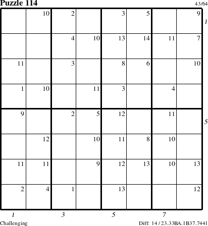 Step-by-Step Instructions for Puzzle 114 with all 14 steps marked