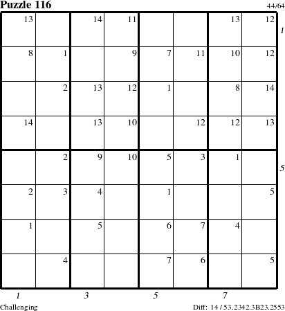 Step-by-Step Instructions for Puzzle 116 with all 14 steps marked