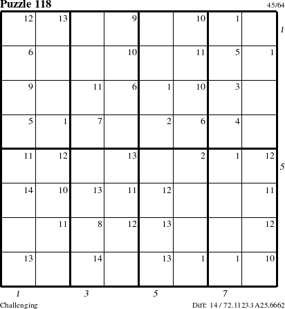 Step-by-Step Instructions for Puzzle 118 with all 14 steps marked