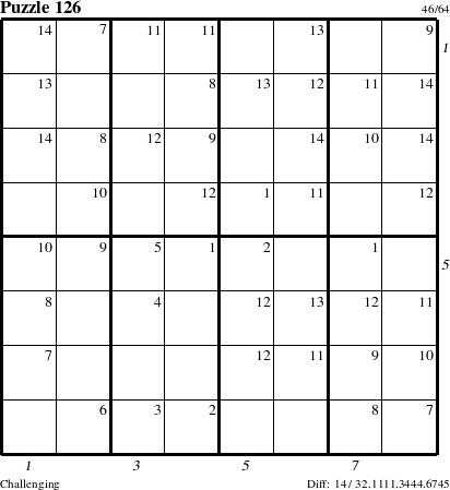 Step-by-Step Instructions for Puzzle 126 with all 14 steps marked